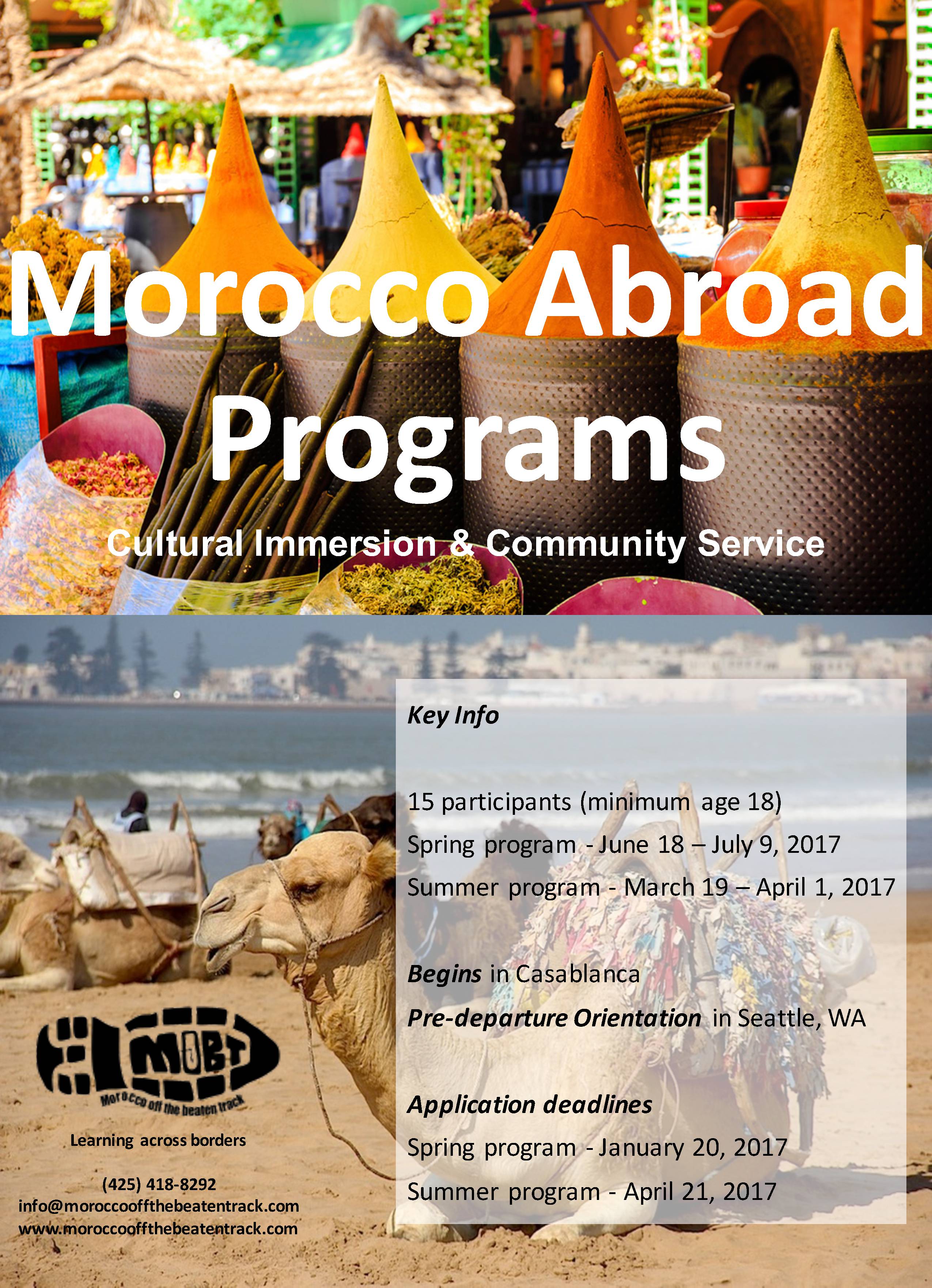 Morocco Abroad Programs Flyer